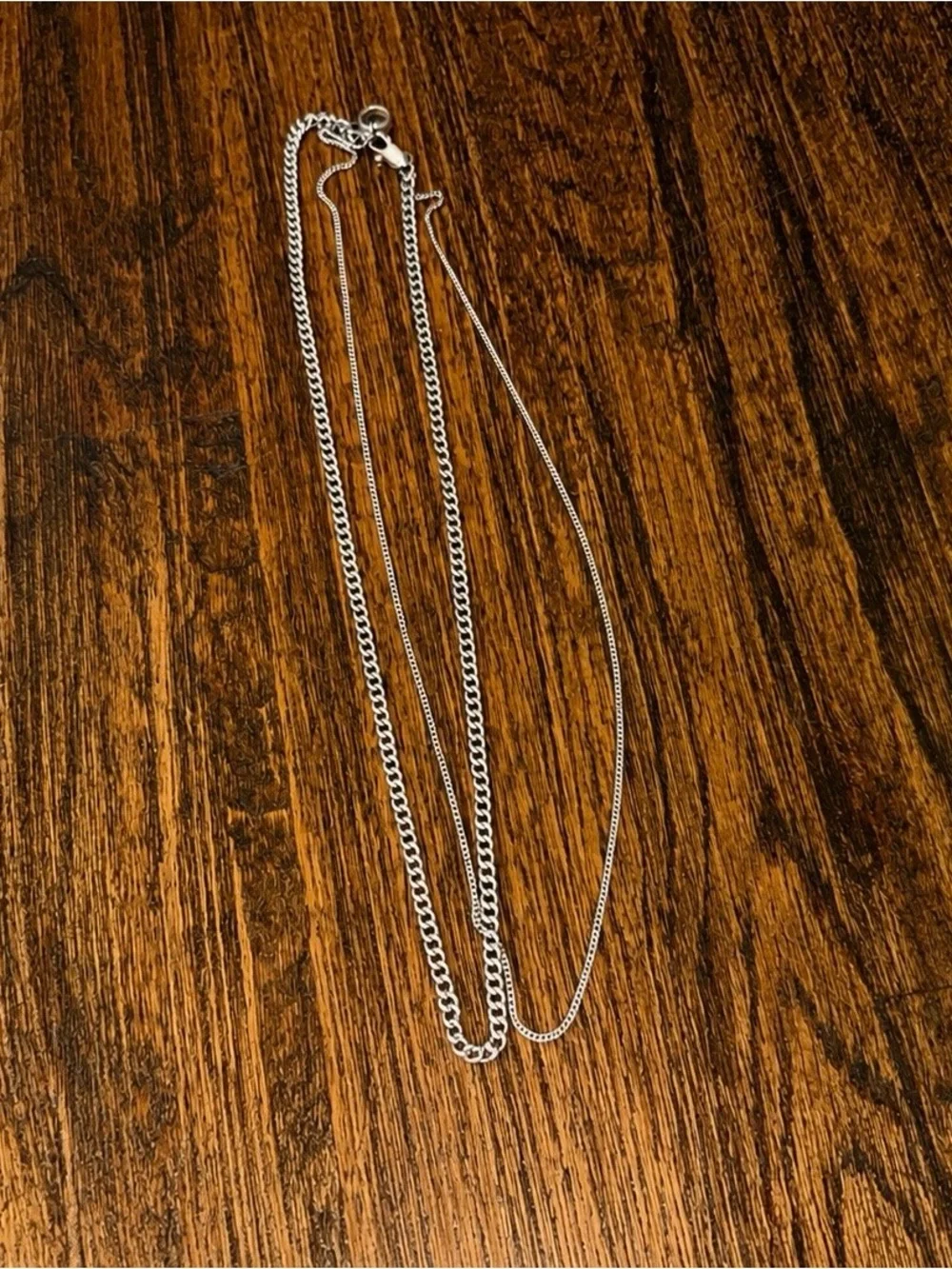 A.P.C. Double Strand Silver Chain Necklace Designer Jewelry